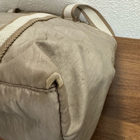 Kipling Metallic Champagne Shoulder Bag with Cream & Tan Striped Straps - Picture 12 of 12